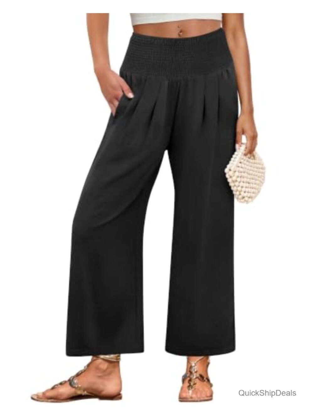 Women Wide Leg Palazzo Pants High Waisted with Pockets